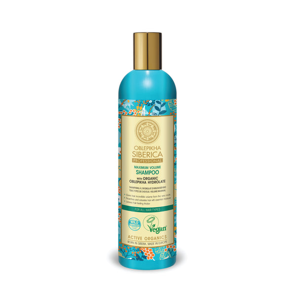 Shampoo per tutti i tipi di capelli con idrolato biologico di olivello spinoso, 400 ml