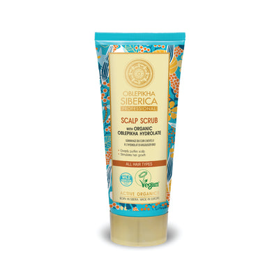 Scrub cuoio capelluto con idrolato biologico di olivello spinoso, 200 ml