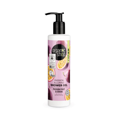 ORGANIC SHOP gel doccia passione seducente frutto della passione e cacao, 280 ml