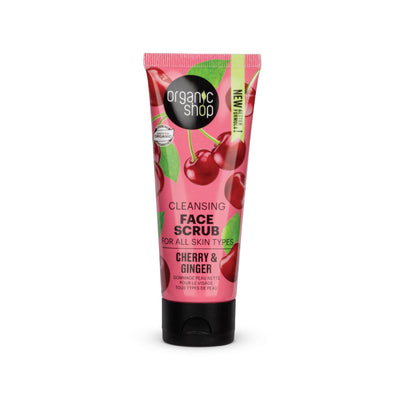 ORGANIC SHOP scrub esfoliante viso per tutte le pelli ciliegia e zenzero, 75 ml