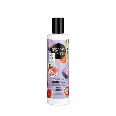 ORGANIC SHOP shampoo volumizzante per capelli grassi fico e rosa canina, 280 ml