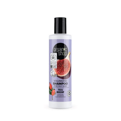 ORGANIC SHOP shampoo volumizzante per capelli grassi fico e rosa canina, 280 ml