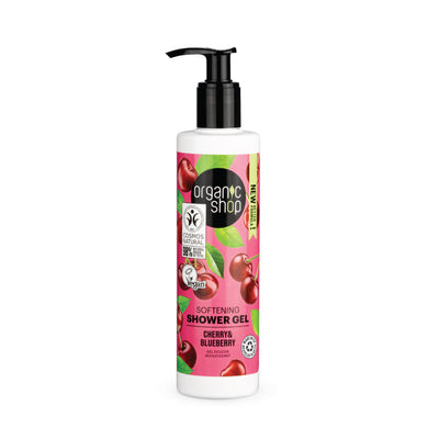 ORGANIC SHOP gel doccia ammorbidente ciliegia e mirtillo, 280 ml